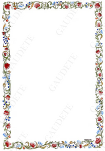 Cadre aux fleurs rouges et bleues - A3