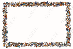 Cadre fleurs bleues A6