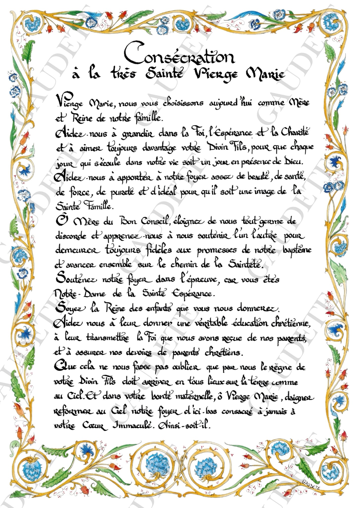 Consécration à la Sainte Vierge