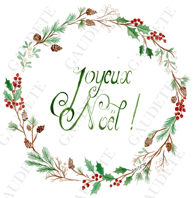 Carte carrée couronne de houe et pin joyeux nel