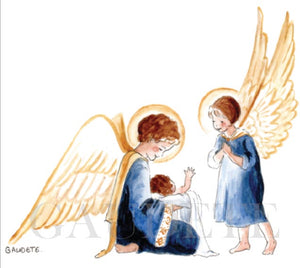 image de naissance  avec des petits anges